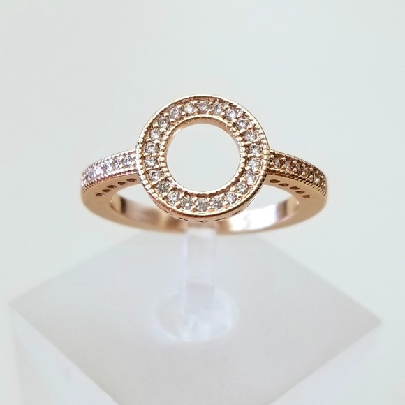 18k Plated Pave Circle Ring